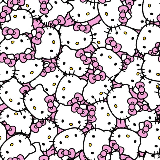 Hello Kitty® Packed Pink Bow Cotton Fabric